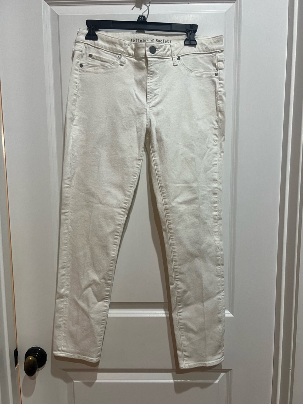 Articles Of Society White Straight Leg Jeans